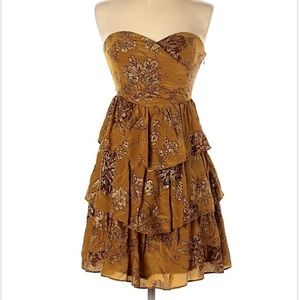 Anthropologie Moulinette Souers Gold Dress